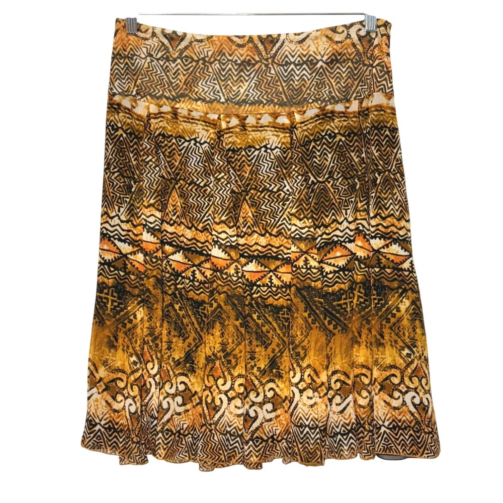 Silk Boho Western Skirt‎ Medium Festival Hippie Southwestern Tribal Indie Earthy